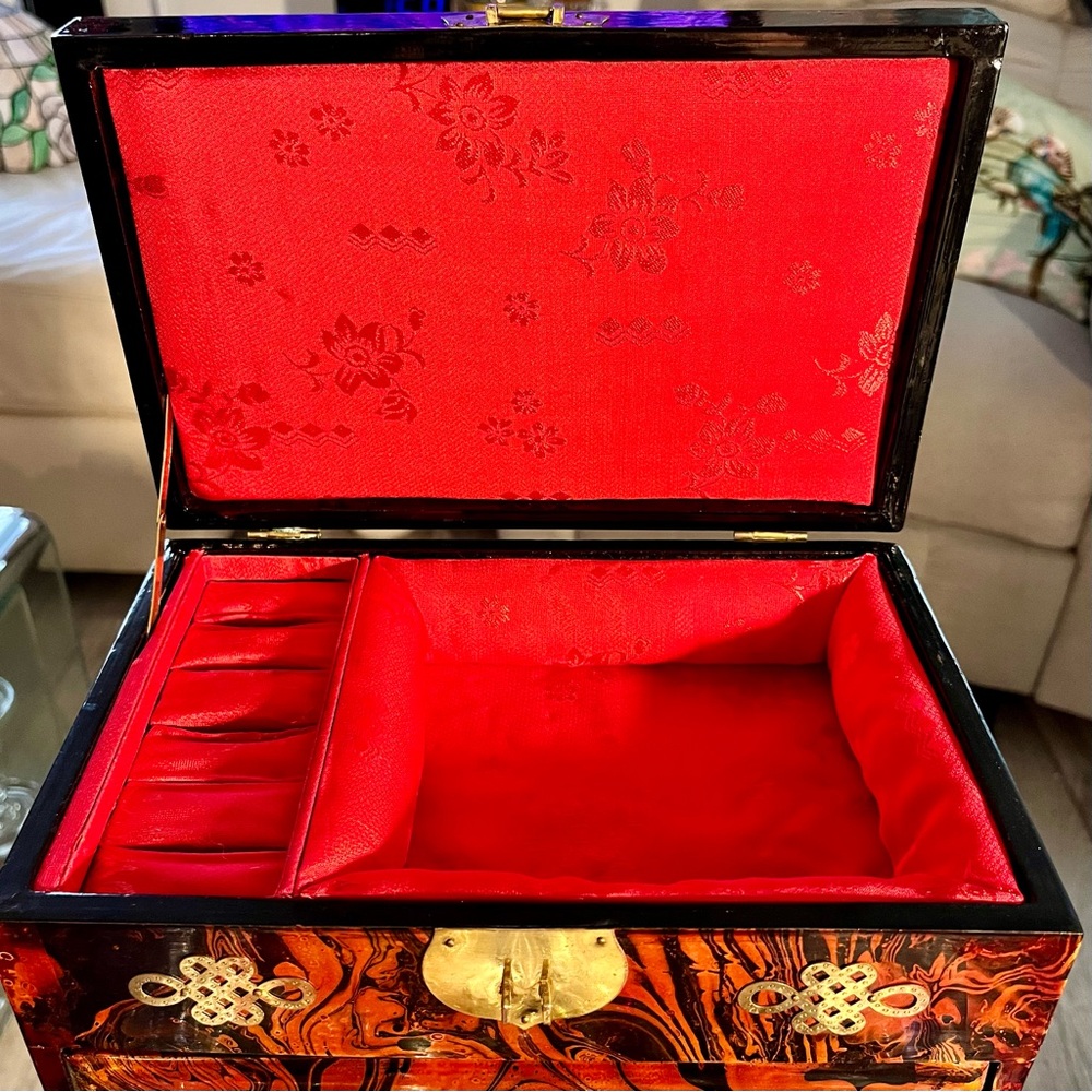 Jewelry Box East Asian Cork Art Ruanmu Hua Design - Picture 8 of 10